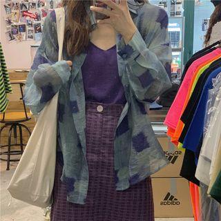 Patterned Oversize Light Shirt As Shown In Figure - One Size