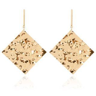 Square Drop Earring 1 Pair - Gold - One Size