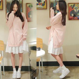 Mock Two-piece Midi Pullover Dress