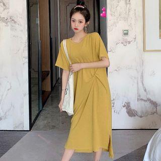 Short-sleeve Knotted T-shirt Dress