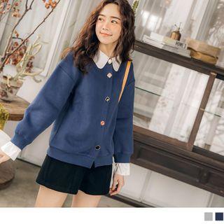 Contrast Collar Mock Two Piece Jacket