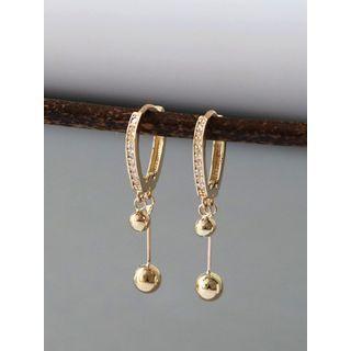Rhinestone Bead Sterling Silver Fringed Earring