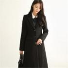 Tall Size Single-breasted Wool Blend Coat