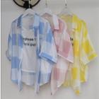 Short-sleeve Check Button-down Shirt