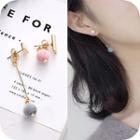 Pompom Drop Non-matching Earring