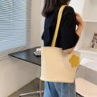 Set: Two Tone Tote Bag + Flower Bag Charm