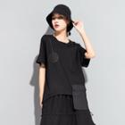 Short-sleeve Applique High-low T-shirt