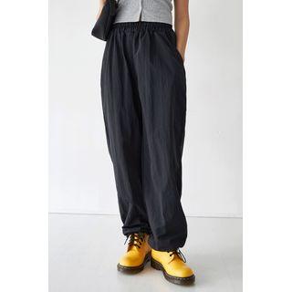 Drawstring-hem Textured Pants