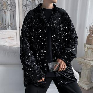 Star Print Shirt Jacket