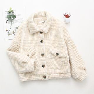 Plaid Single-breasted Knit Jacket