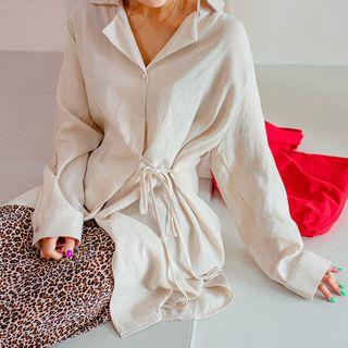 Dip-back Long Wrap Shirt