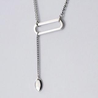 Geometric Pendant Necklace Silver - One Size