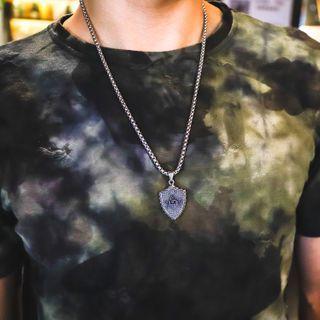 Shield Pendant Stainless Steel Necklace