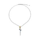 Rose Pendant Stainless Steel Necklace Gold Rose - Silver - One Size