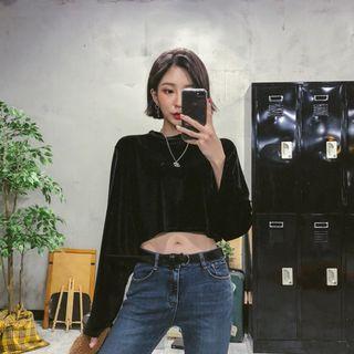 Cropped Velvet Top