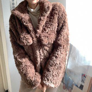 Flap-front Fuax-fur Jacket
