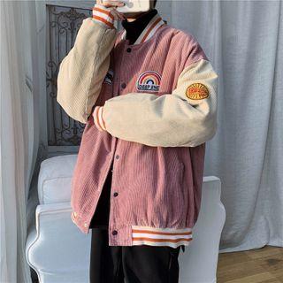 Embroidered Patch Baseball Jacket