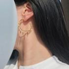 Rhinestone Alloy Open Hoop Earring 1 Pair - Earrings - Gold - One Size