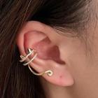Cat Ear Chained Alloy Cuff Earring 1 Piece - Right - Gold - One Size