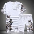 Set: Short-sleeve Print T-shirt + Sweatshorts