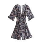 Short-sleeve Paisley Print Romper