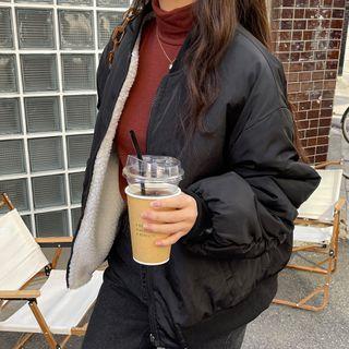 Zip-up Reversible Jacket Black - One Size