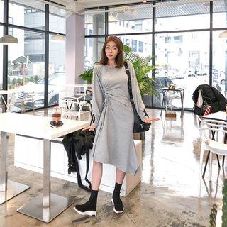 Drawcord-side Long Pullover Dress