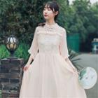 Lace Elbow-sleeve Midi Hanfu Dress