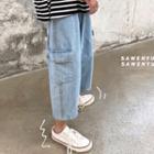 Straight-cut Cropped Cargo Jeans