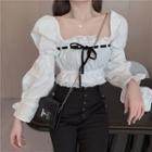 Square Neck Blouse / Boot Cut Pants