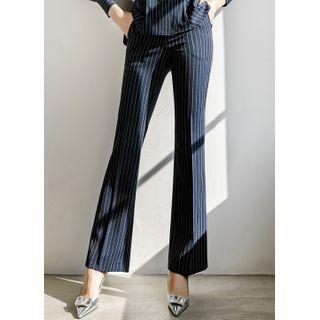Pinstripe Boot-cut Pants