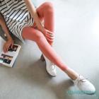 Contrast-color Waistline Leggings