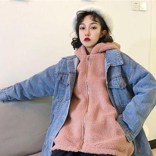 Fleece Loose-fit Hooded Jacket