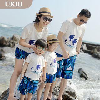 Family Set: Printed Short-sleeve T-shirt + Shorts