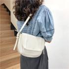 Faux Leather Shoulder Bag White - One Size