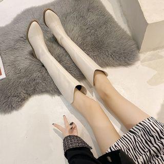 Pointed Block Heel Knee-high Boots / Short Boots