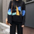 Animal Sweater Giraffe - Black - One Size