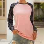 Camo Print Panel Raglan-sleeve Sweatshirt