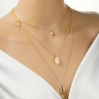 Geometric Pendant Layered Necklace  - As Shown In Figure