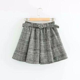 Belted Gingham Skirt