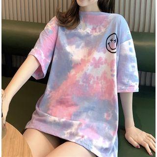 Short-sleeve Tie-dye Printed T-shirt