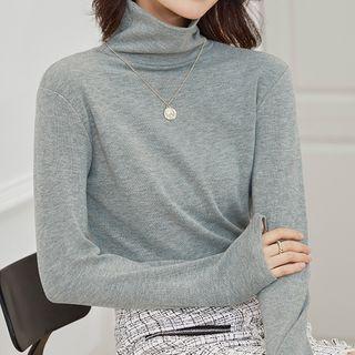 Long Sleeve Mock Neck / Turtleneck Fleece Lined Top