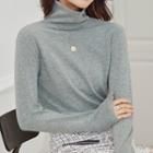 Long Sleeve Mock Neck / Turtleneck Fleece Lined Top