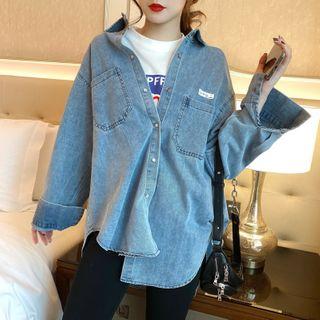 Denim Loose Shirt Blue - One Size