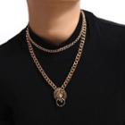 Rhinestone Star Pendant Layered Choker Necklace