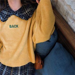 Lettering Sweatshirt / Long-sleeve Plaid Midi Dress