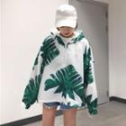 Print Long-sleeve Hooded Pullover