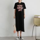 Neon Letter Long T-shirt Dress