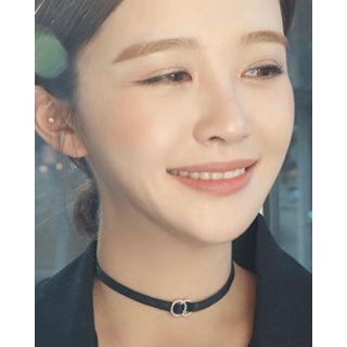 Rhinestone Buckle Elastic Choker