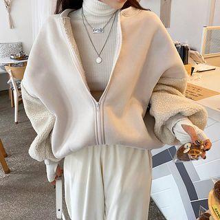 Balloon-sleeve Faux-shearling Oversized Jacket